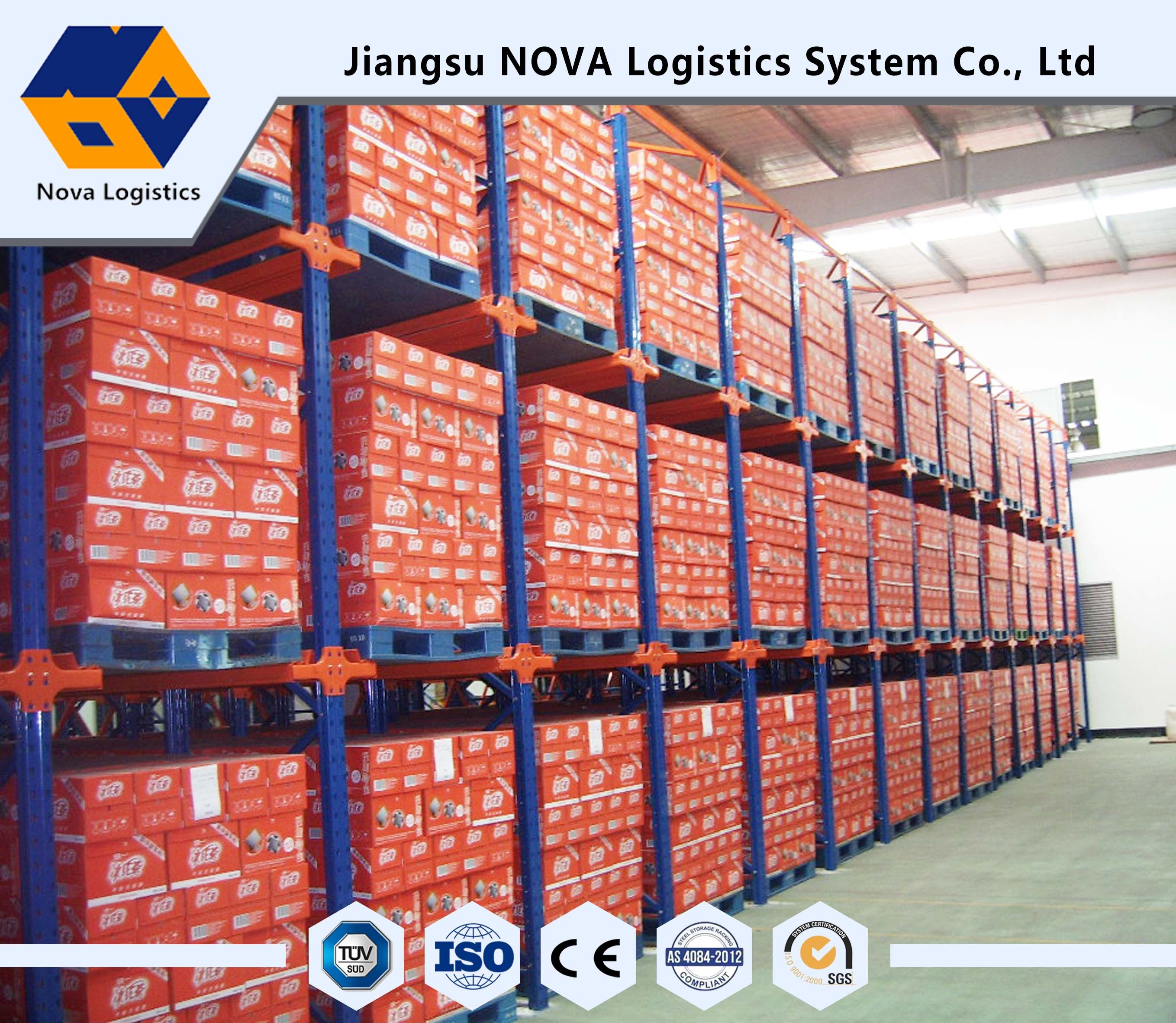 Commande de stockage d'entrepôt dans le défilement ligne par ligne de palette garanti par le CE d'OIN/NOVA de Jiangsu