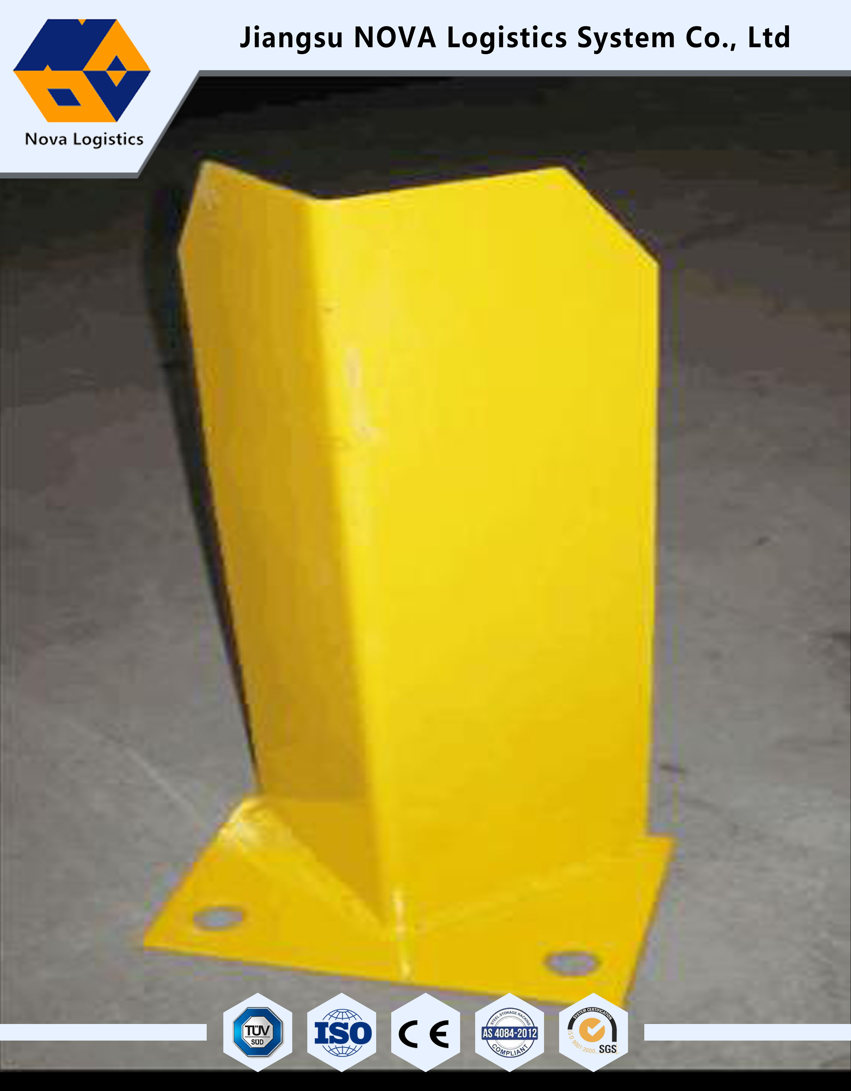 Les pièces de rechange jaunes de support ont adapté les protecteurs aux besoins du client en acier de courrier en métal pour les supports en porte-à-faux de stockage